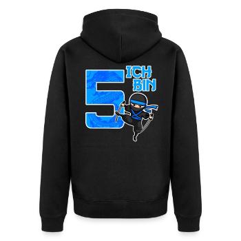 fünfter Geburtstag Junge 5 Jahre alt fünfjähriger - Unisex Premium Bio Zip Hoodie - Schwarz - Hinten - Nico (187cm)