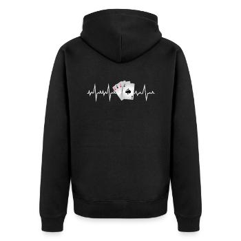 Jeux de cartes Casino Poker Player Gamer Heartbeat - Veste à capuche bio Premium Unisexe - noir - Dos - Nico (187cm)