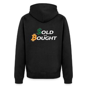Bitcoin acheté avec la monnaie fiatmoney - Veste à capuche bio Premium Unisexe - noir - Dos - Nico (187cm)