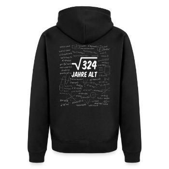 18. Geburtstag 18-jährig Mathematik Wurzel aus 324 - Unisex Premium Bio Zip Hoodie - Schwarz - Hinten - Nico (187cm)