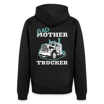 Trucker Bad Mother Chauffeur de camion - Camion - Veste à capuche bio Premium Unisexe - noir - Dos - Nico (187cm)