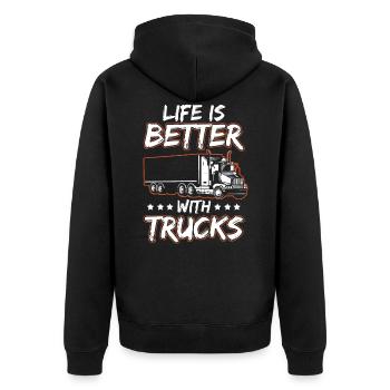 Avec Trucks Better Life Trucker - Veste à capuche bio Premium Unisexe - noir - Dos - Nico (187cm)