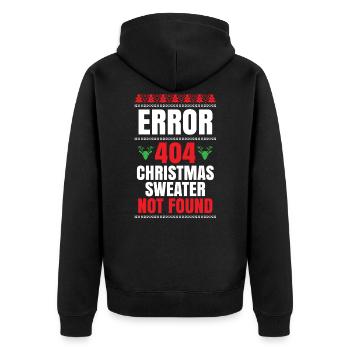 Fehler 404 - Weihnachts Pullover nicht gefunden - Unisex Premium Bio Zip Hoodie - Schwarz - Hinten - Nico (187cm)