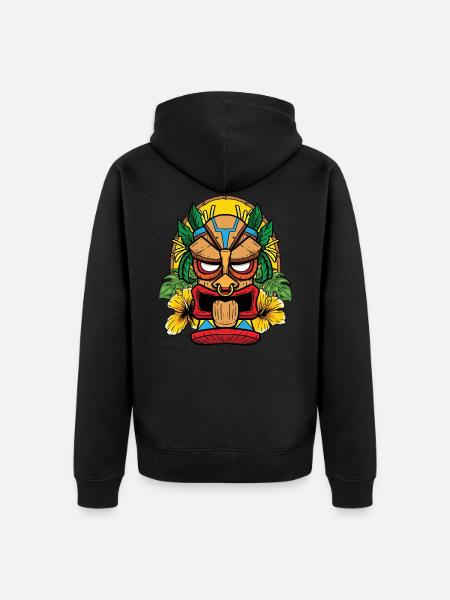 Hawaiian Tiki - Hawaï - Veste à capuche bio Premium Unisexe - noir