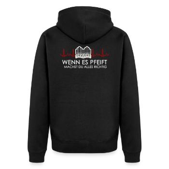 Orgelspieler Pfeifenorgel Orgelmusik Organist - Unisex Premium Bio Zip Hoodie - Schwarz - Hinten - Nico (187cm)