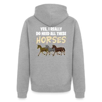 Funny horse sayings - rider - Unisex Premium Organic Zip Hoodie - heather grey - Back - Nico (187cm)