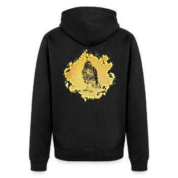 Falke - Unisex Premium Bio Zip Hoodie - Schwarz - Hinten - Nico (187cm)