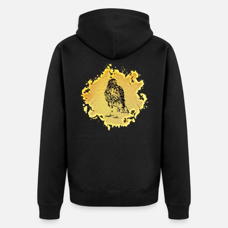 Faucon - Veste à capuche bio Premium Unisexe - noir