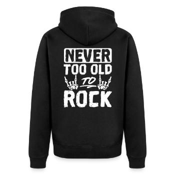 Opa Gitarre Musikinstrument Musik Opi Musiker - Unisex Premium Bio Zip Hoodie - Schwarz - Hinten - Nico (187cm)