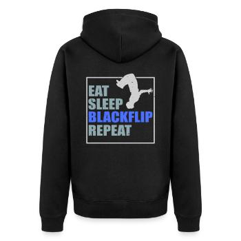 Freerunning backflip parkour - Unisex Premium Organic Zip Hoodie - black - Back - Nico (187cm)