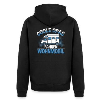 Camping Coole Opas fahren Wohnmobil - Unisex Premium Bio Zip Hoodie - Schwarz - Hinten - Nico (187cm)