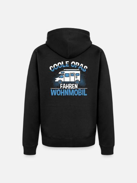 Camping Coole Opas fahren Wohnmobil - Unisex Premium Bio Zip Hoodie - Schwarz