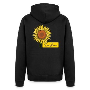 Autocollant Tournesol - Autocollant Fleur Jaune - Veste à capuche bio Premium Unisexe - noir - Dos - Nico (187cm)