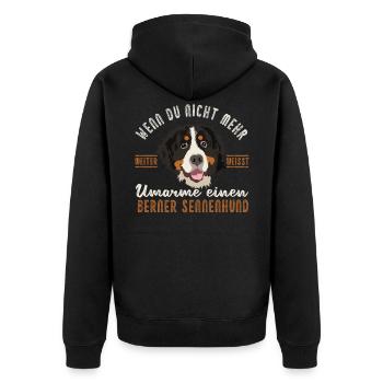 Berner Sennenhund Sennen Hund Geschenk - Unisex Premium Bio Zip Hoodie - Schwarz - Hinten - Nico (187cm)