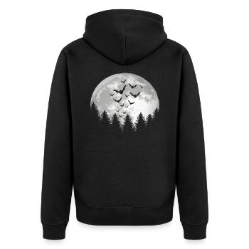Chauves-souris Halloween - Veste à capuche bio Premium Unisexe - noir - Dos - Nico (187cm)