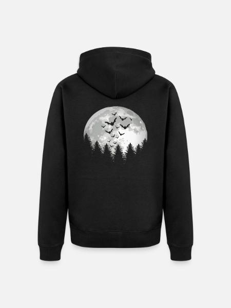 Bats Halloween - Unisex Premium Organic Zip Hoodie - black