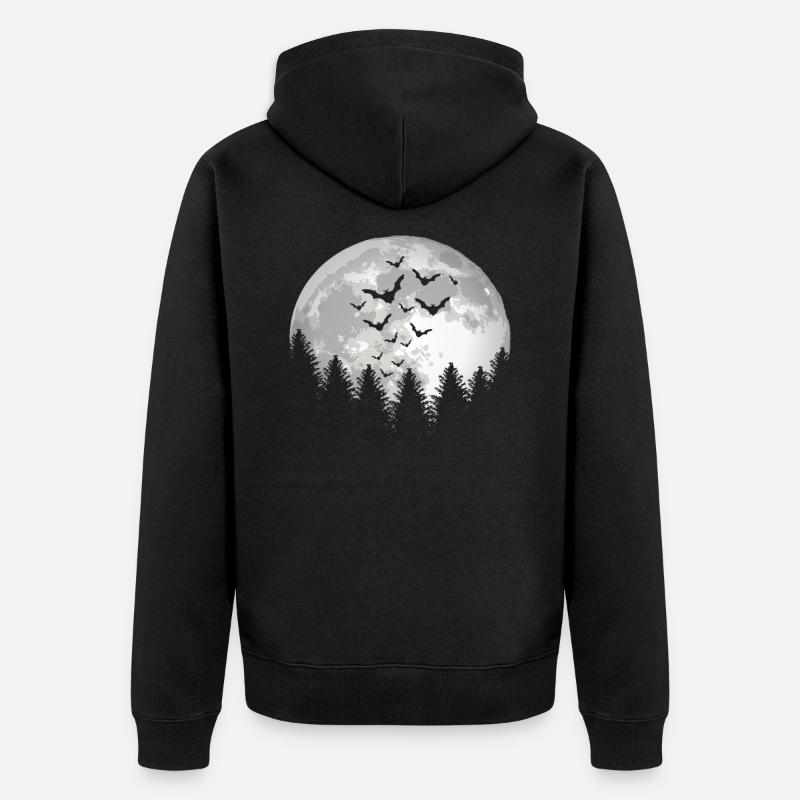 Fledermäuse Halloween - Unisex Premium Bio Zip Hoodie - Schwarz