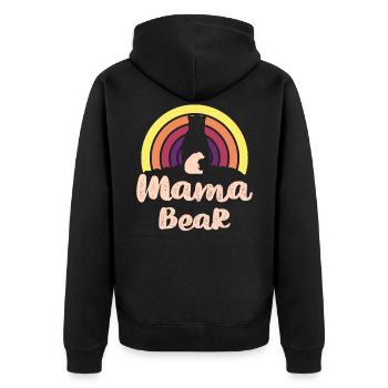 Mama Bear gift for mother mom bear - Unisex Premium Organic Zip Hoodie - black - Back - Nico (187cm)