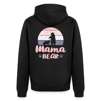 Mama Bear gift for mother mom bear - Unisex Premium Organic Zip Hoodie - black - Back - Nico (187cm)