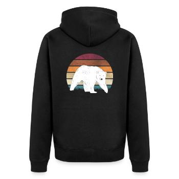 Polar bear motif polar bears - Unisex Premium Organic Zip Hoodie - black - Back - Nico (187cm)