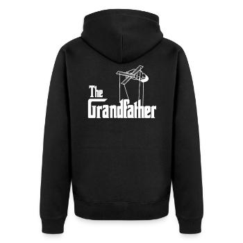 The Grandfather the Godfather Grandpa Grandfather Lustig - Unisex Premium Organic Zip Hoodie - black - Back - Nico (187cm)