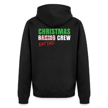 Weihnachten Essen Crew - Weihnachten Hemd - Unisex Premium Bio Zip Hoodie - Schwarz - Hinten - Nico (187cm)