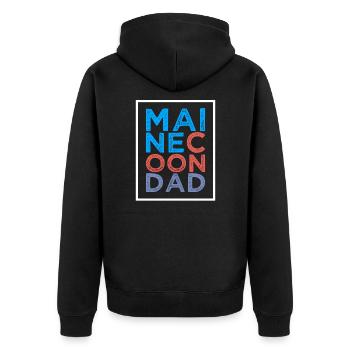 Maine Coon Dad cat gift - Unisex Premium Organic Zip Hoodie - black - Back - Nico (187cm)