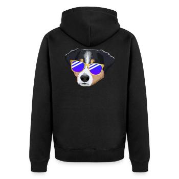 Appenzeller Sennenhund avec des lunettes de soleil - Veste à capuche bio Premium Unisexe - noir - Dos - Nico (187cm)