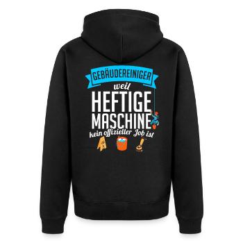 Geschenk für Gebäudereiniger - Unisex Premium Bio Zip Hoodie - Schwarz - Hinten - Nico (187cm)