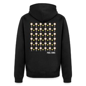 Padel Tennis - Padel Tennis Sticker - Unisex Premium Organic Zip Hoodie - black - Back - Nico (187cm)