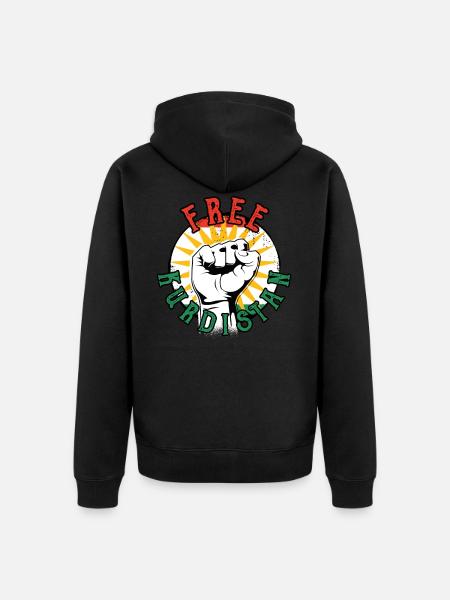 Gratis Kurdistan - Premium økologisk unisex-hættejakke - sort