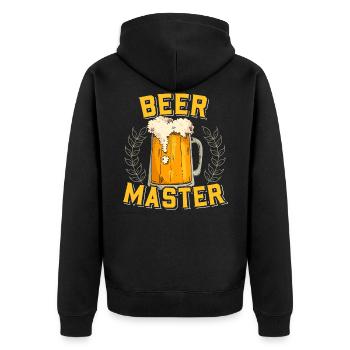 Beer Master - Beer Gift Idea Shirt - Unisex Premium Organic Zip Hoodie - black - Back - Nico (187cm)
