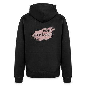 moin meister meistär spruch - Unisex Premium Bio Zip Hoodie - Schwarz - Hinten - Nico (187cm)