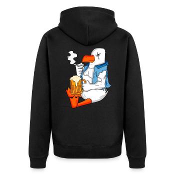 Dangerous seagull beer North Sea Moin seagull - Unisex Premium Organic Zip Hoodie - black - Back - Nico (187cm)