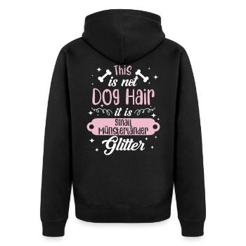 Petits paillettes Münsterländer - Veste à capuche bio Premium Unisexe - noir - Dos - Nico (187cm)