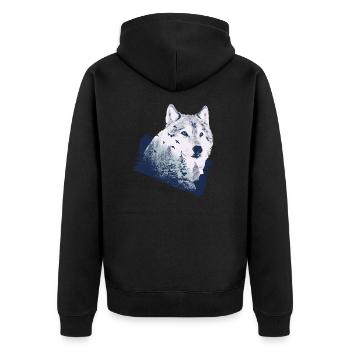 Loup motif nature loups - Veste à capuche bio Premium Unisexe - noir - Dos - Nico (187cm)