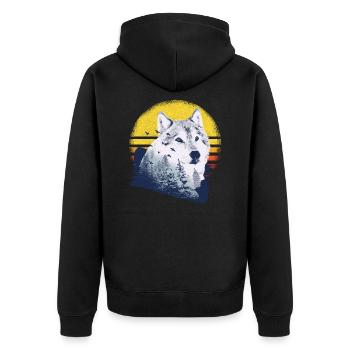 Loup motif nature loups - Veste à capuche bio Premium Unisexe - noir - Dos - Nico (187cm)