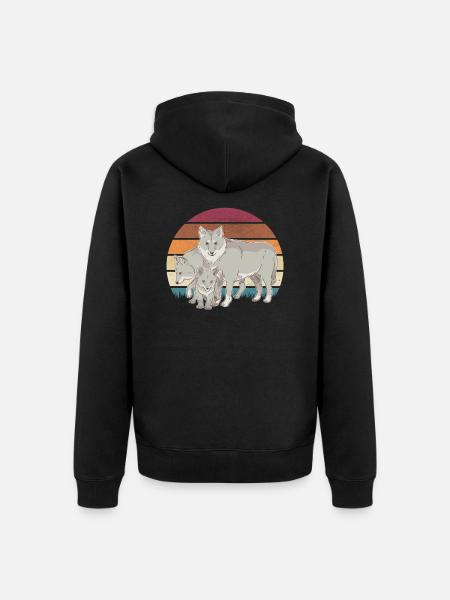 Wolf pack wolves wolf - Unisex Premium Organic Zip Hoodie - black