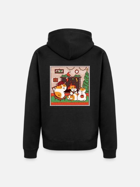 Cavia Fan Girl Christmas Christmas - Uniseks Premium bio ziphoodie - zwart