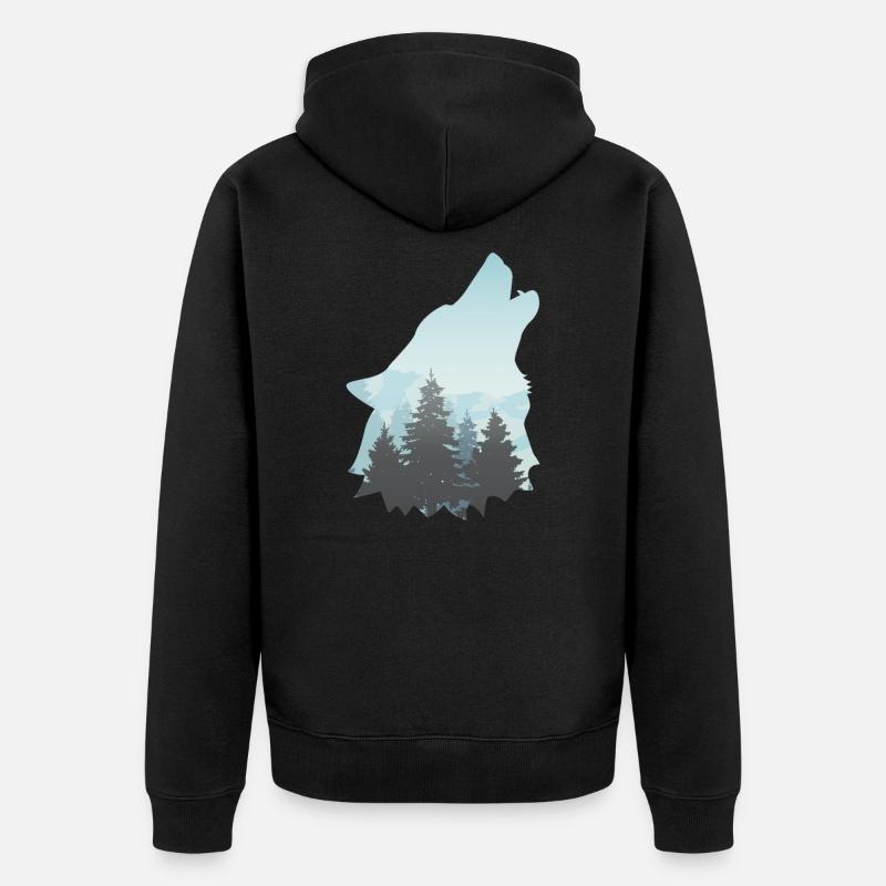 Loup nature loups meute de loups - Veste à capuche bio Premium Unisexe - noir