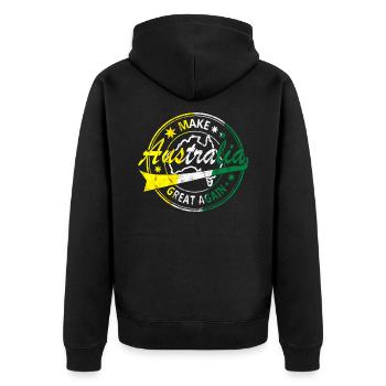 Faire de l'Australie un cadeau de nouveau l'Australie - Veste à capuche bio Premium Unisexe - noir - Dos - Nico (187cm)