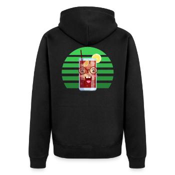 Funny cola in the sunset - Unisex Premium Organic Zip Hoodie - black - Back - Nico (187cm)