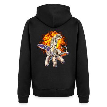 cheetah - Unisex Premium Organic Zip Hoodie - black - Back - Nico (187cm)