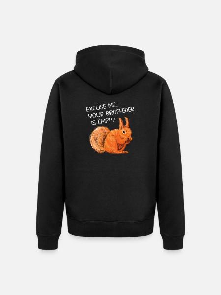 Funny squirrel saying - Unisex Premium Organic Zip Hoodie - black