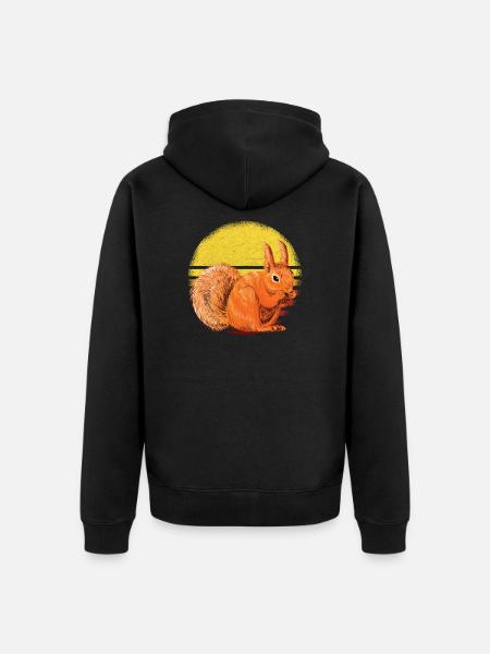 Eichhörnchen Spruch - Unisex Premium Bio Zip Hoodie - Schwarz