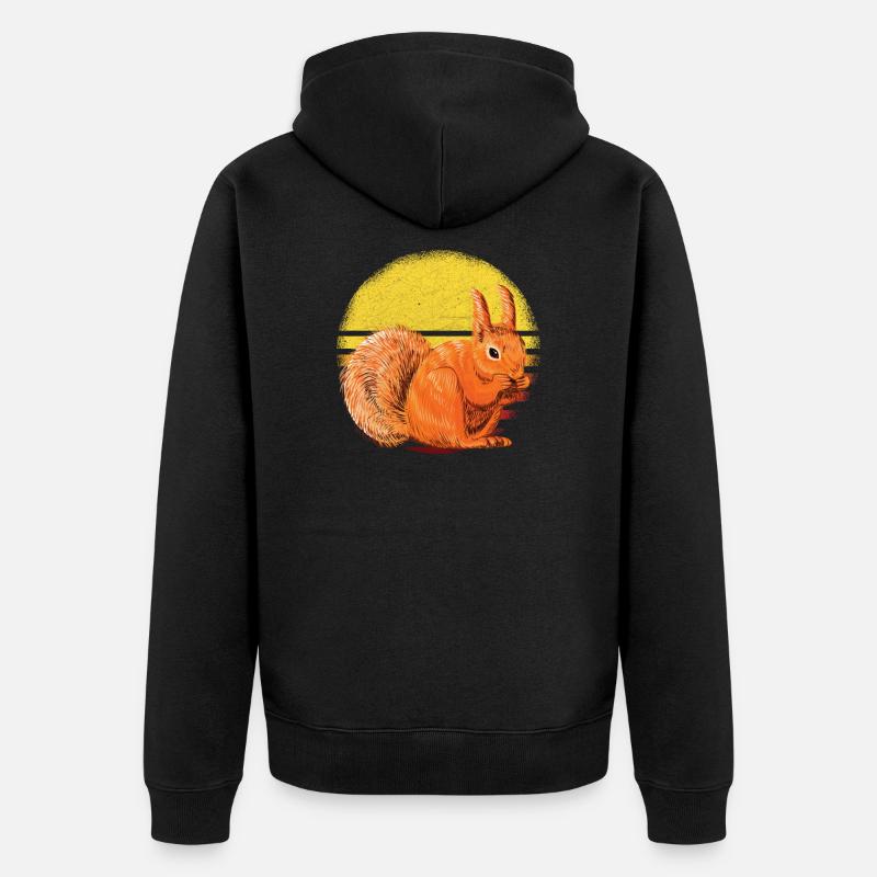 Eichhörnchen Spruch - Unisex Premium Bio Zip Hoodie - Schwarz