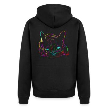 French bulldog colors - Unisex Premium Organic Zip Hoodie - black - Back - Nico (187cm)