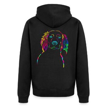 Petit Münsterländer - Veste à capuche bio Premium Unisexe - noir - Dos - Nico (187cm)