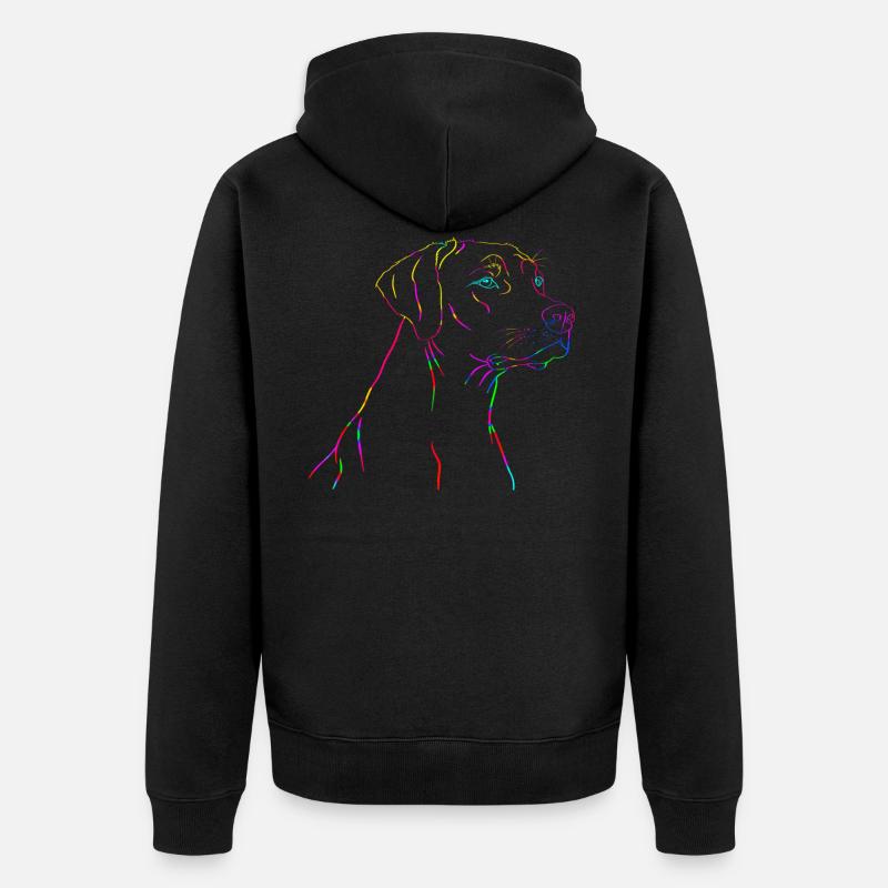 Rhodesian Ridgeback Farben - Unisex Premium Bio Zip Hoodie - Schwarz