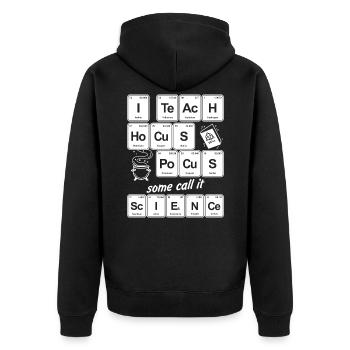 Periodensystem hocus pocus Magie Chemiker Lehrer - Unisex Premium Bio Zip Hoodie - Schwarz - Hinten - Nico (187cm)